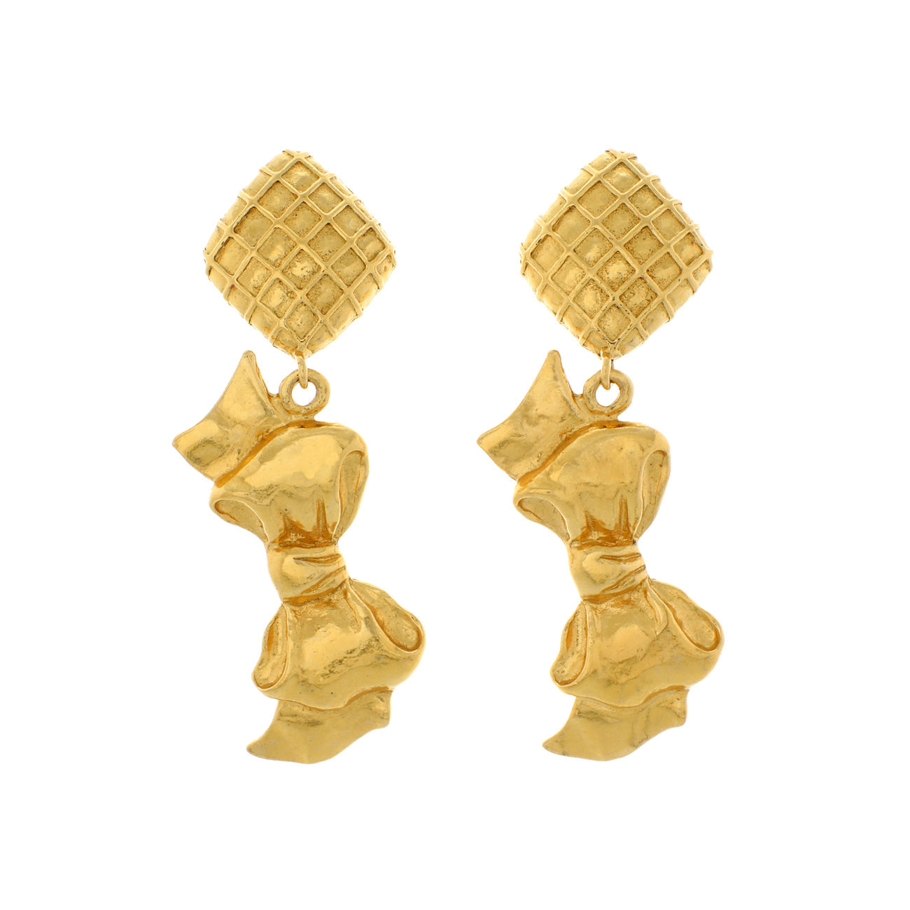 Exclusive Chanel Vintage Bow Clip-On Earrings — Front View