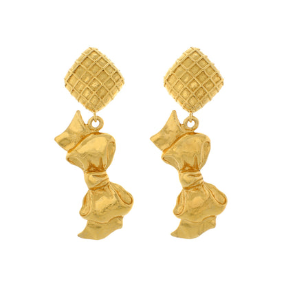 Exclusive Chanel Vintage Bow Clip-On Earrings — Front View