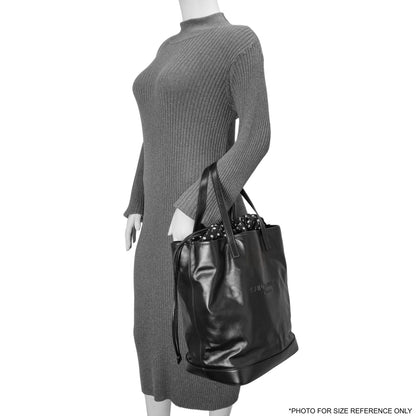 Exclusive Saint Laurent Black Calfskin Debossed Teddy Shopping Bag — Alternate View 8