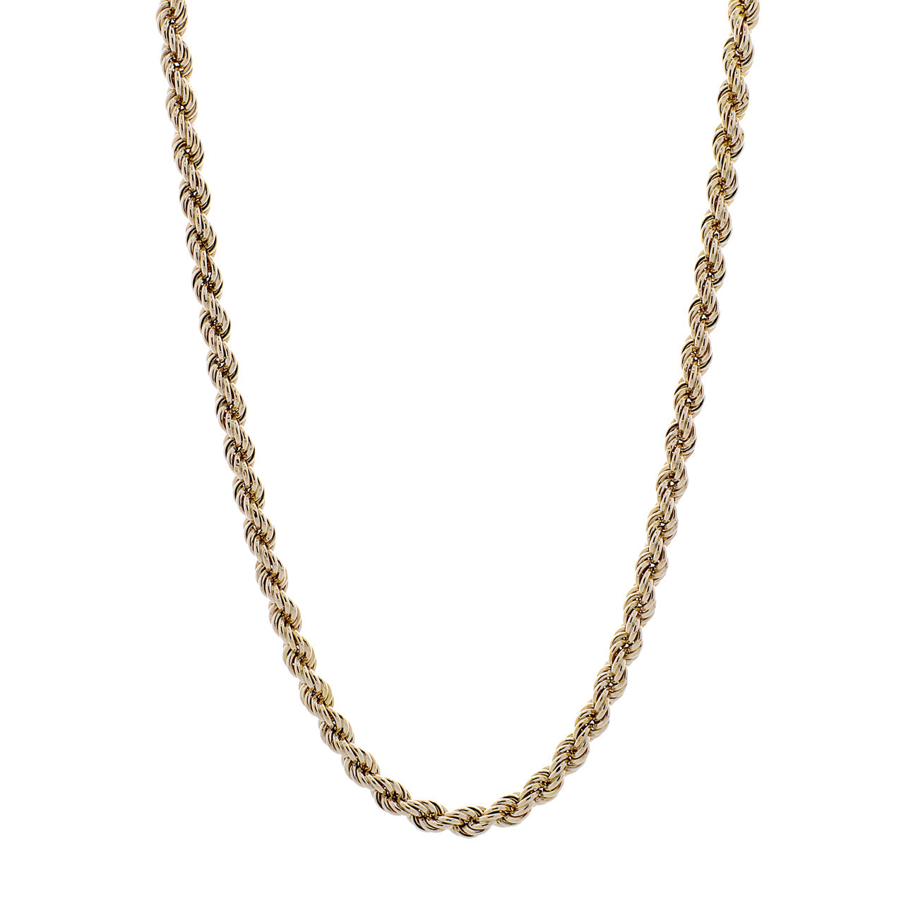Exclusive 10K Yellow Gold Rope Chain — Front View