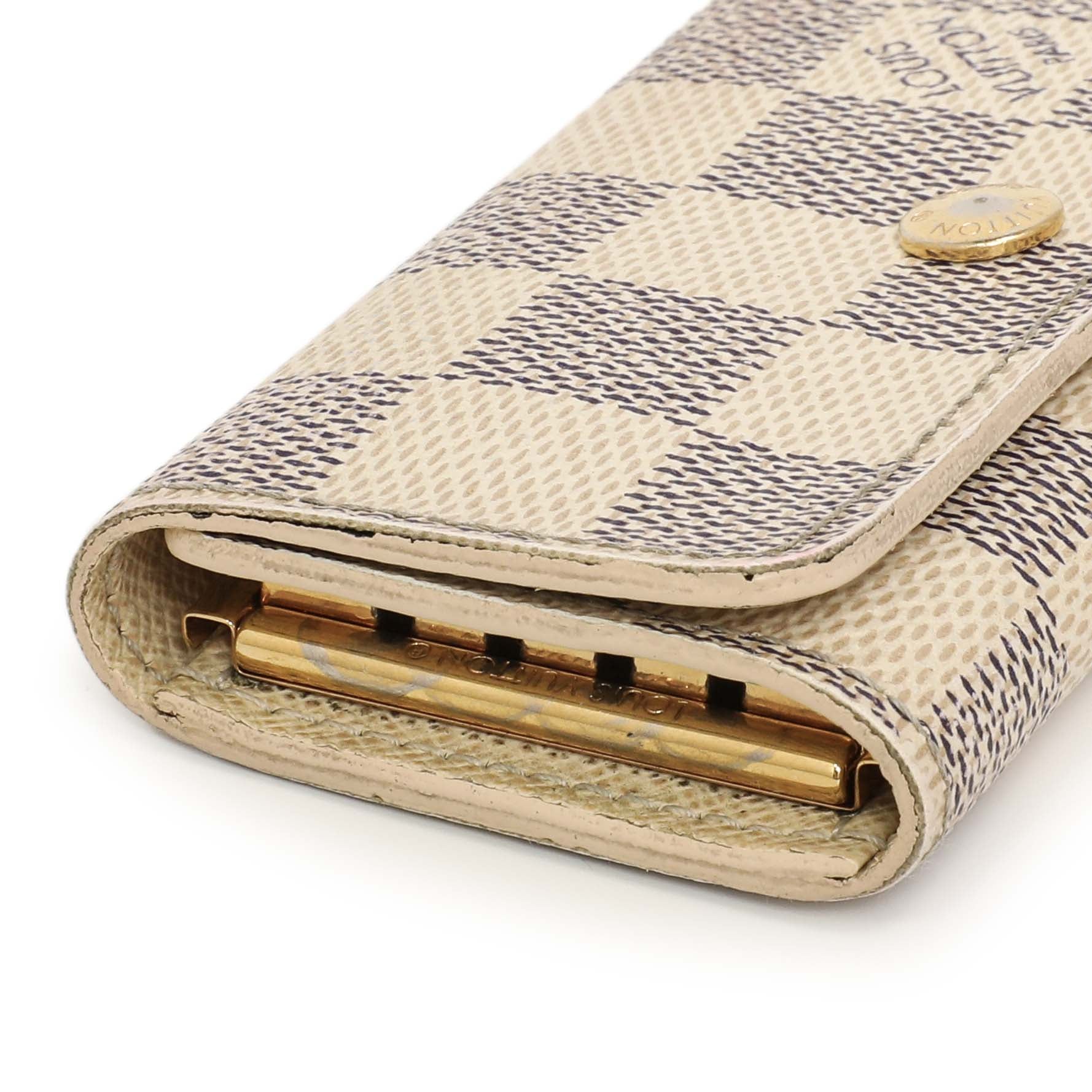 Exclusive Louis Vuitton Damier Azur 4 Key Holder — Top View