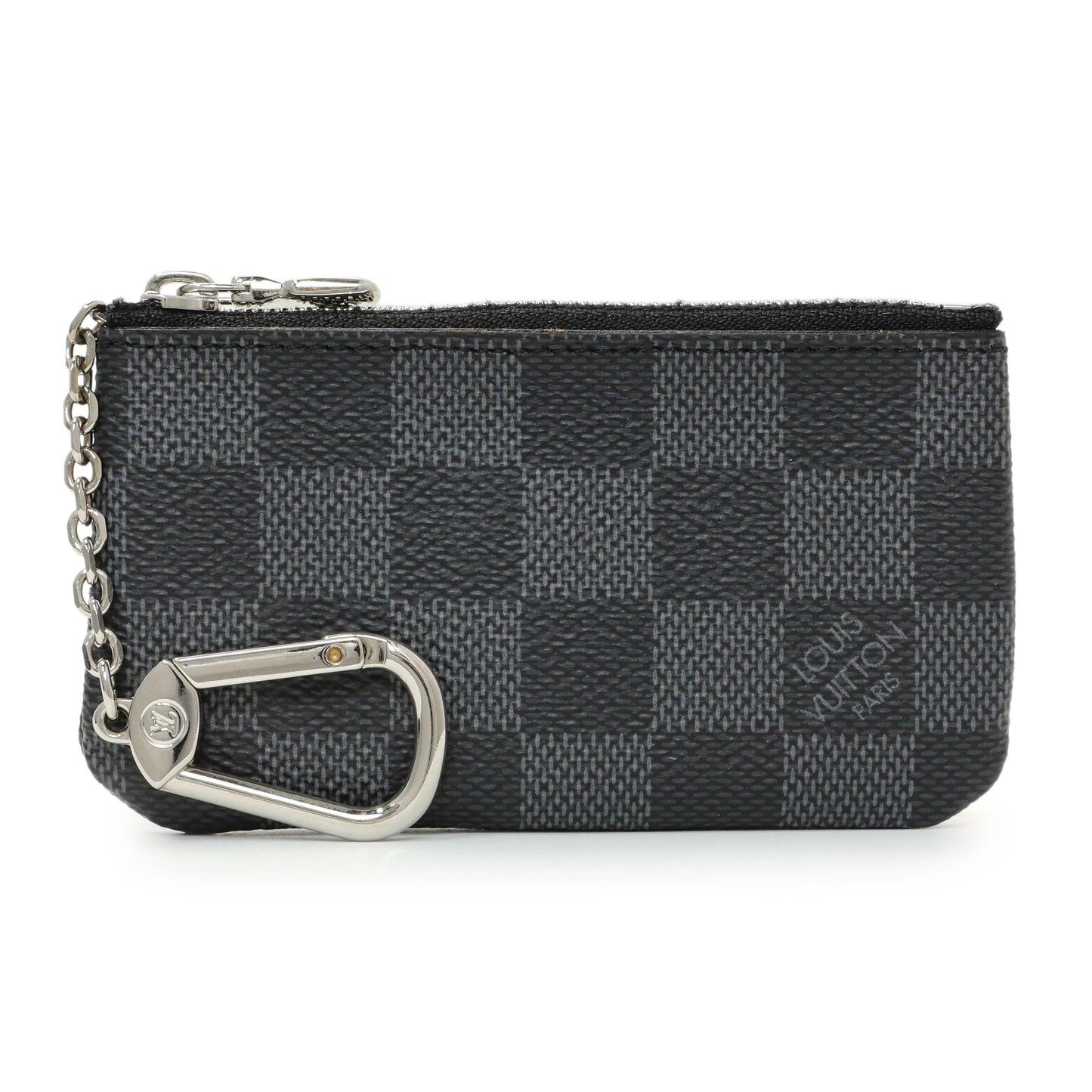 Exclusive Louis Vuitton Damier Graphite Key Pouch — Front View