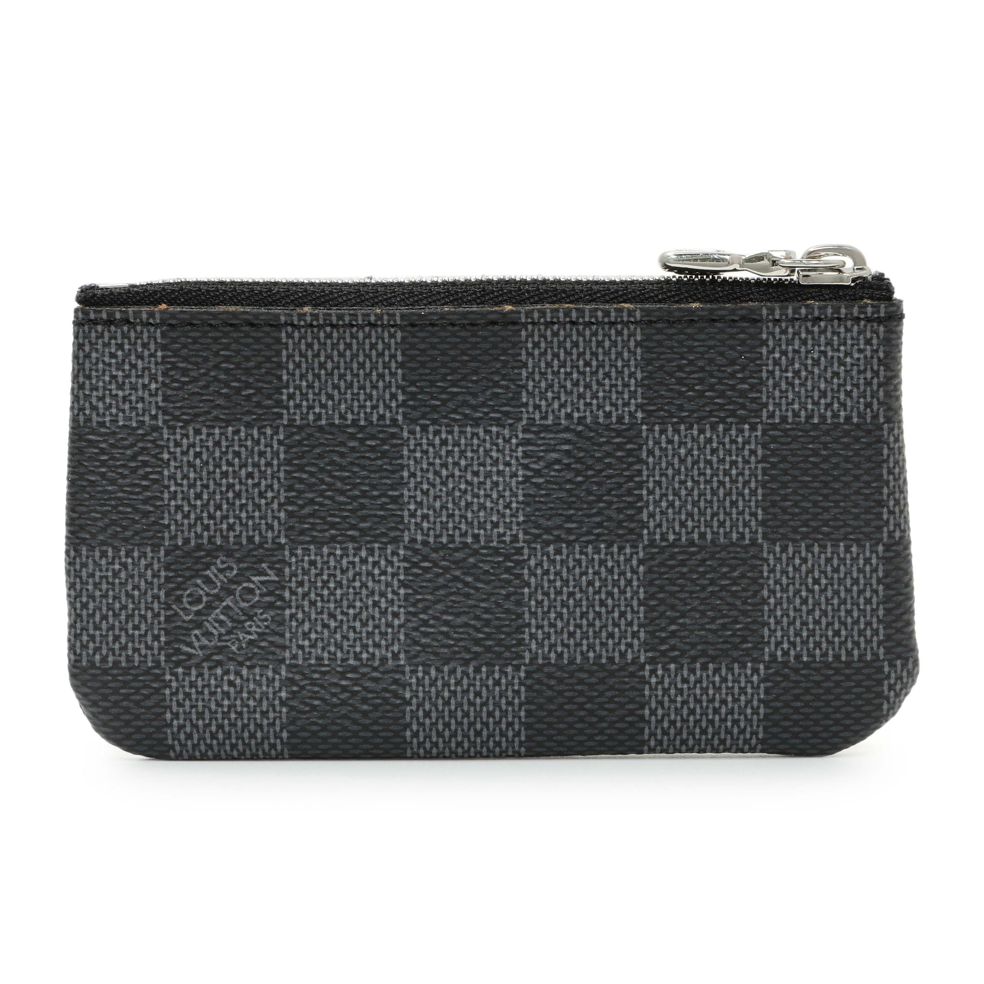 Exclusive Louis Vuitton Damier Graphite Key Pouch — Side View