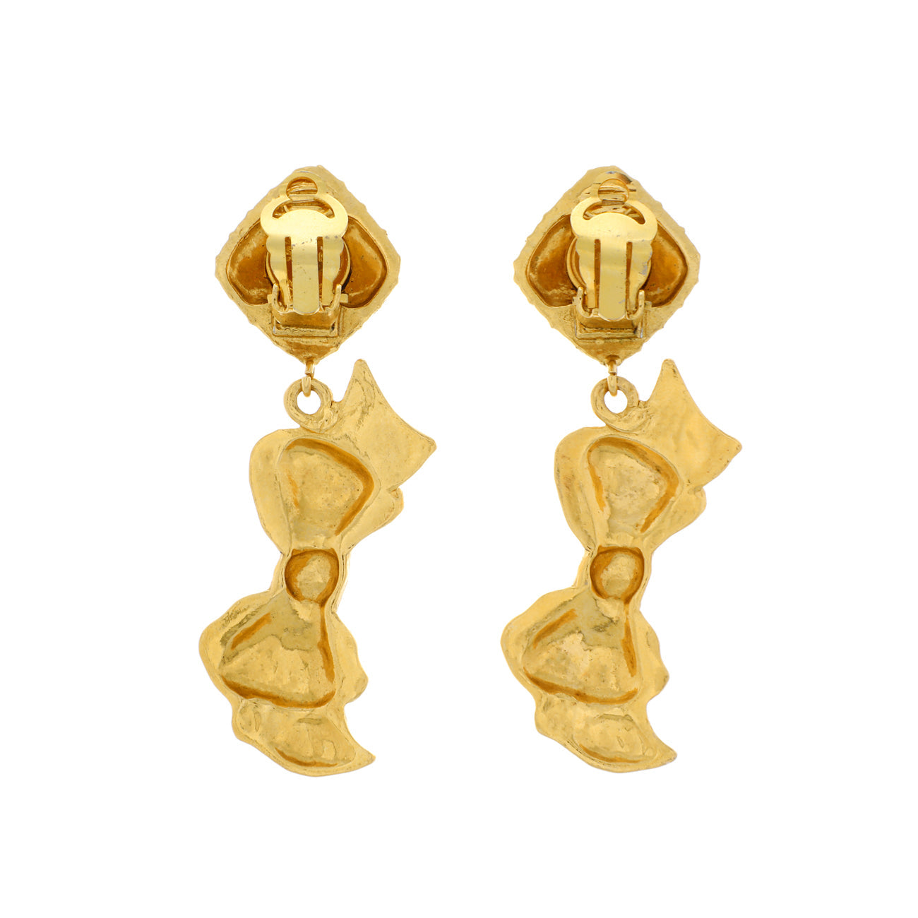 Exclusive Chanel Vintage Bow Clip-On Earrings — Side View