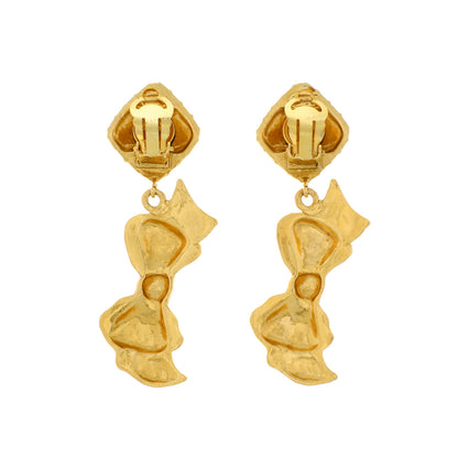 Exclusive Chanel Vintage Bow Clip-On Earrings — Side View