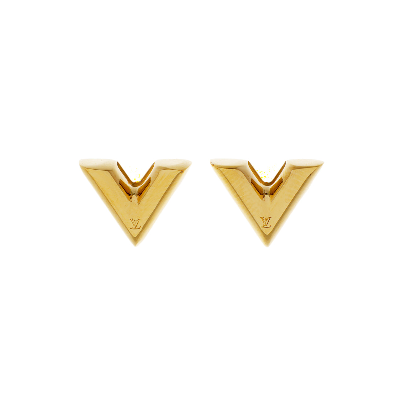 Exclusive Louis Vuitton Essential V Stud Earrings — Front View