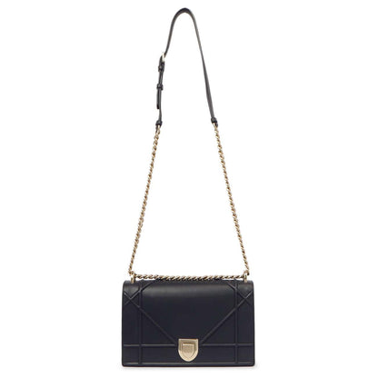 Exclusive Christian Dior Navy Lambskin Medium Diorama — Front View
