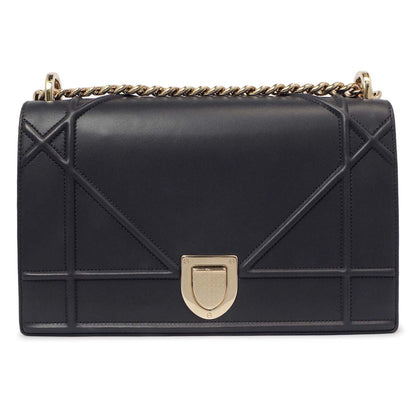 Exclusive Christian Dior Navy Lambskin Medium Diorama — Side View