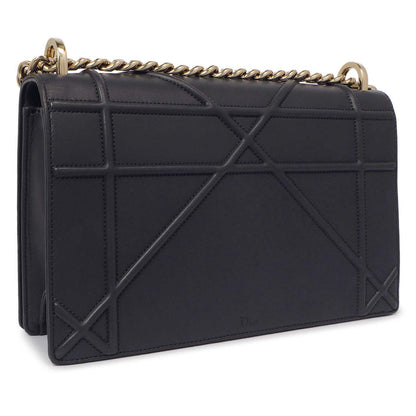 Exclusive Christian Dior Navy Lambskin Medium Diorama — Back View