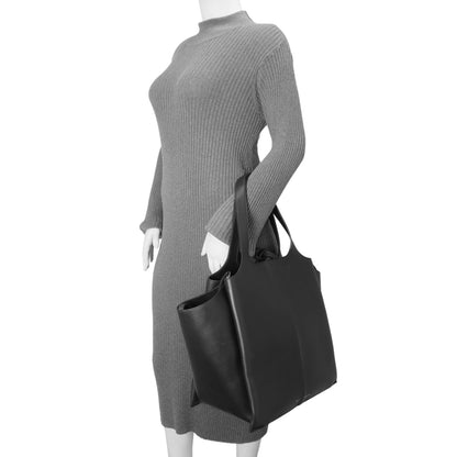 Exclusive Celine Black Calfskin Vertical Tri-Fold Bag — Alternate View 11