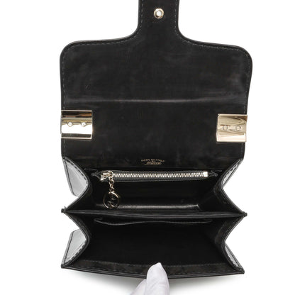 Exclusive Gucci Black Patent 1973 Top Handle Flap — Top View