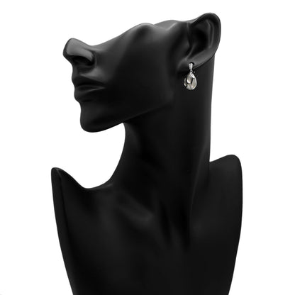 Exclusive 14K White Gold Mother of Pearl Drop Earrings — Back View