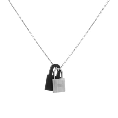 Exclusive Hermes Black Swift O'Kelly Pendant Necklace — Front View