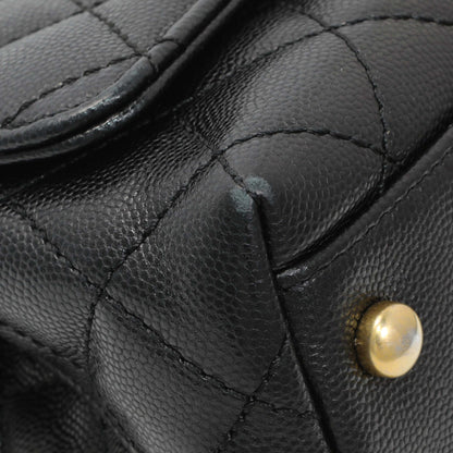 Exclusive Chanel Black Caviar Quilted Extra Mini Coco Handle — Top View
