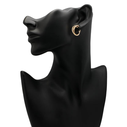Exclusive 14K Yellow Gold Crossover Hoop Earrings — Back View