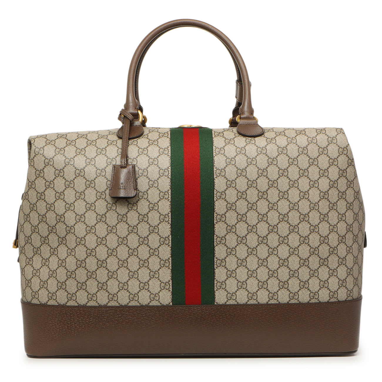 Exclusive Gucci GG Supreme Monogram Ophidia Duffle Bag — Front View