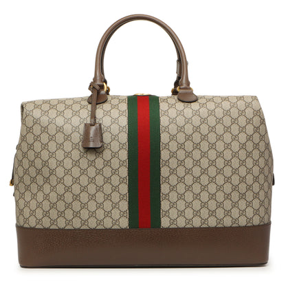 Exclusive Gucci GG Supreme Monogram Ophidia Duffle Bag — Front View