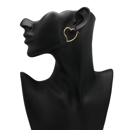 Exclusive 18K Yellow Gold Heart Hoop Earrings — Back View