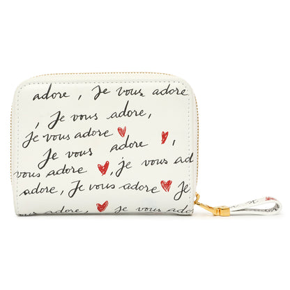 Exclusive Christian Dior White Calfskin Dioramour Je Vous Adore Caro Scarlet Wallet — Side View