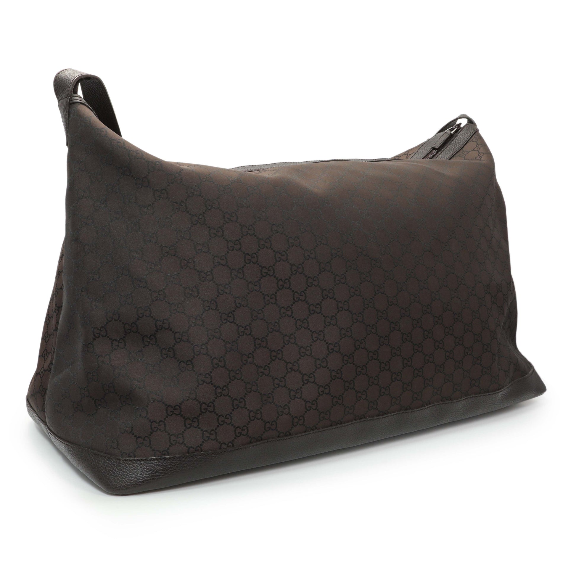 Exclusive Gucci Monogram Nylon Large Travel Hobo — Side View