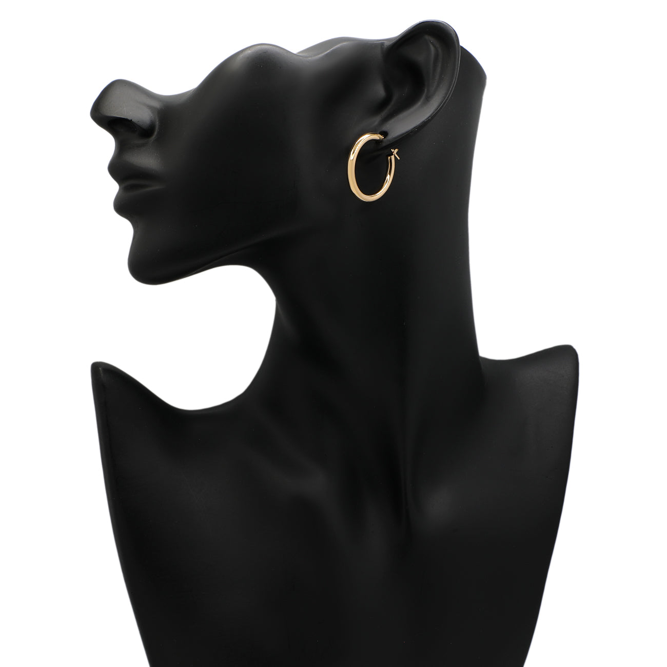 Exclusive 18K Yellow Gold Hoop Earrings — Back View
