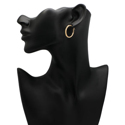 Exclusive 18K Yellow Gold Hoop Earrings — Back View