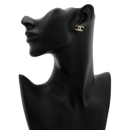 Exclusive Chanel Gold Crystal CC Earrings — Back View