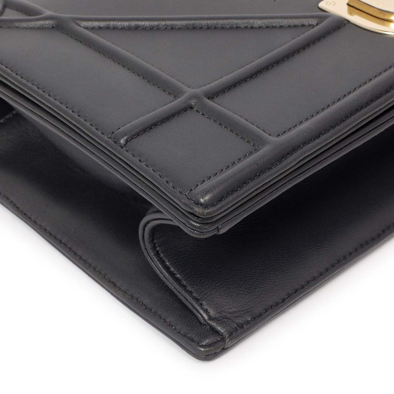 Exclusive Christian Dior Navy Lambskin Medium Diorama — Detail View