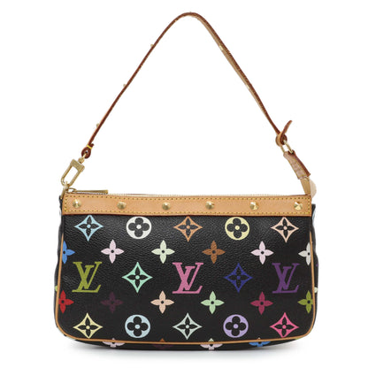 Exclusive Louis Vuitton Black Monogram Multicolor Pochette Accessories — Front View