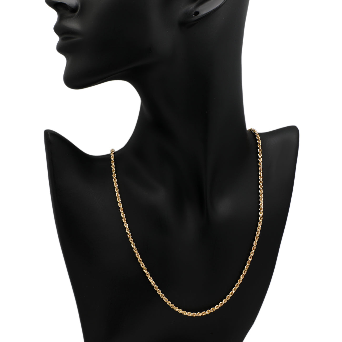 Exclusive 10K Yellow Gold Rope Chain — Back View