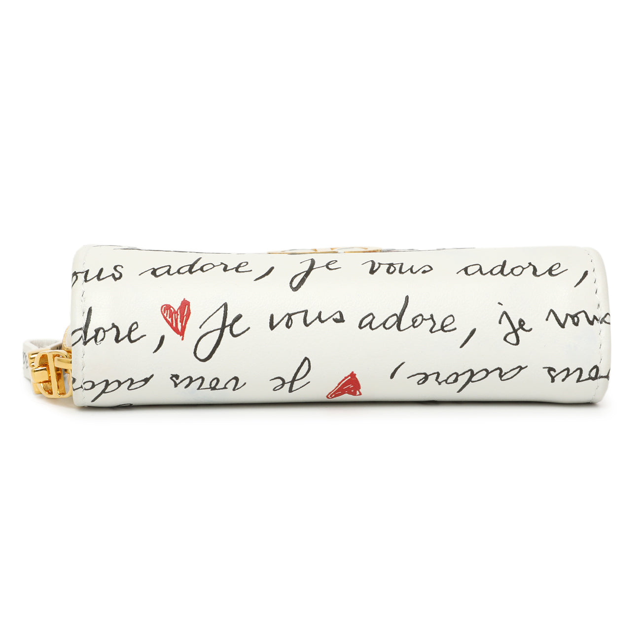 Exclusive Christian Dior White Calfskin Dioramour Je Vous Adore Caro Scarlet Wallet — Back View