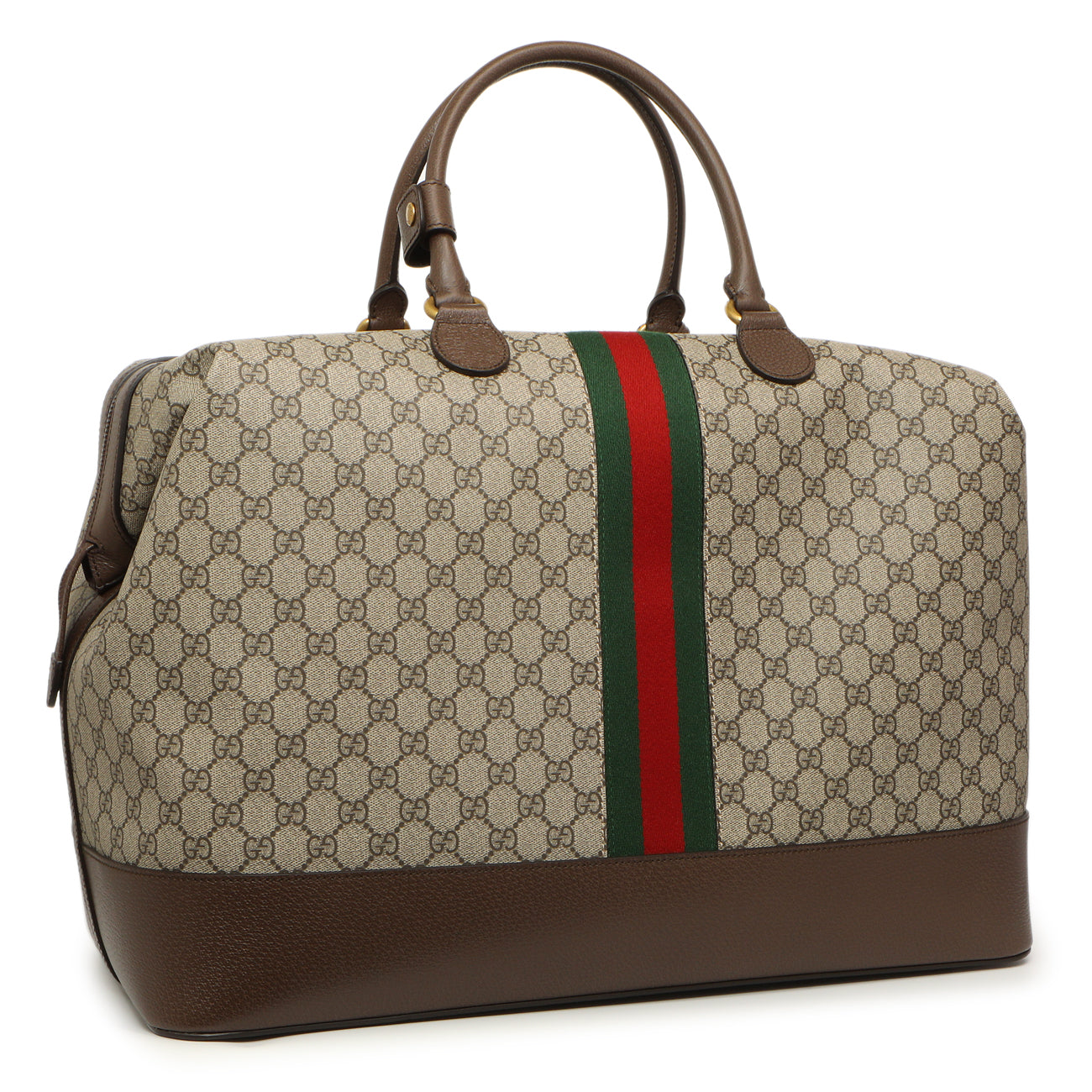 Exclusive Gucci GG Supreme Monogram Ophidia Duffle Bag — Side View