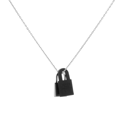 Exclusive Hermes Black Swift O'Kelly Pendant Necklace — Side View