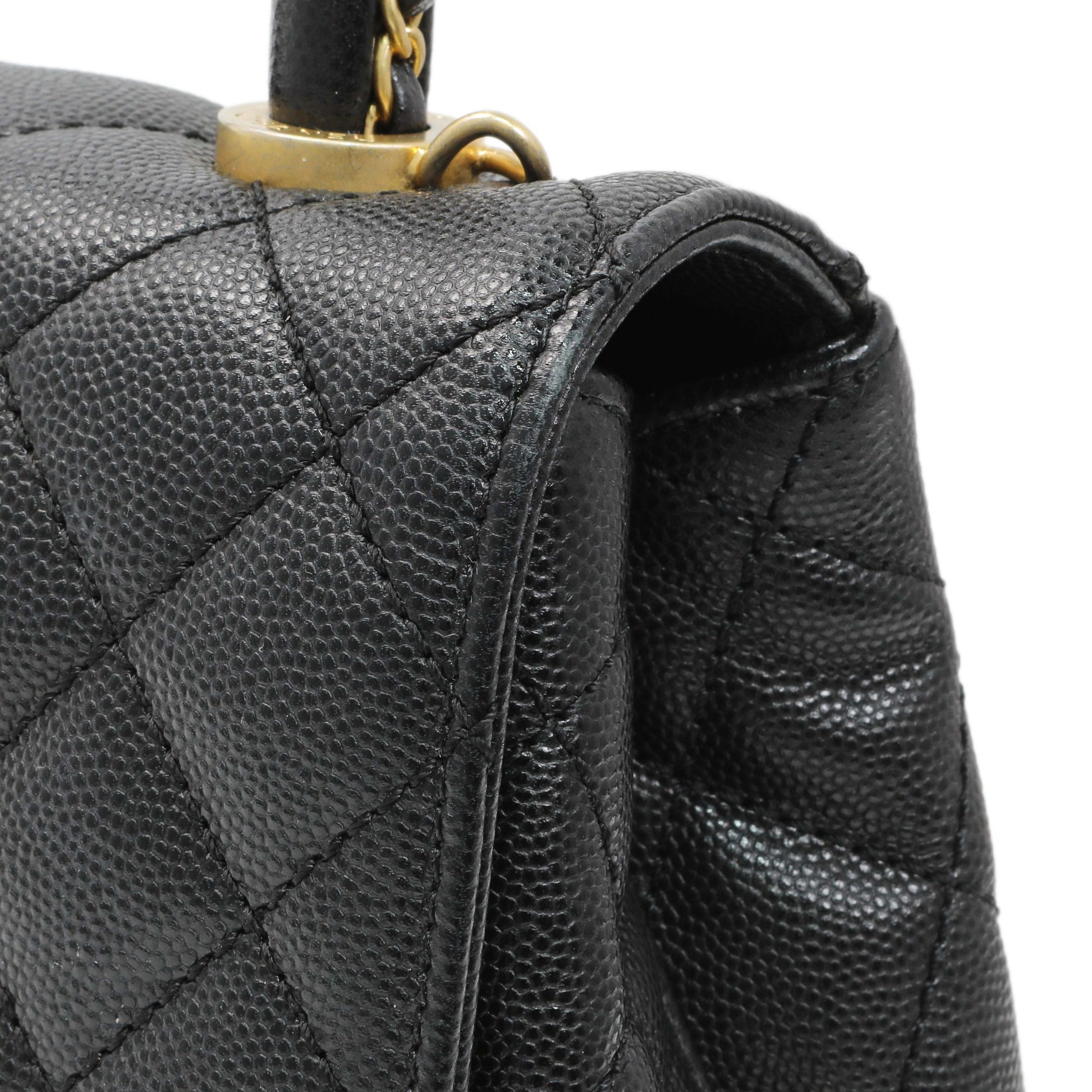 Exclusive Chanel Black Caviar Quilted Extra Mini Coco Handle — Alternate View 11