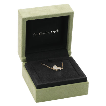 Exclusive Van Cleef & Arpels 18K Yellow Gold Mother of Pearl Sweet Butterflies Bracelet — Top View