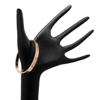 Exclusive Cartier 18K Rose Gold 4 Diamond Love Bracelet — Back View