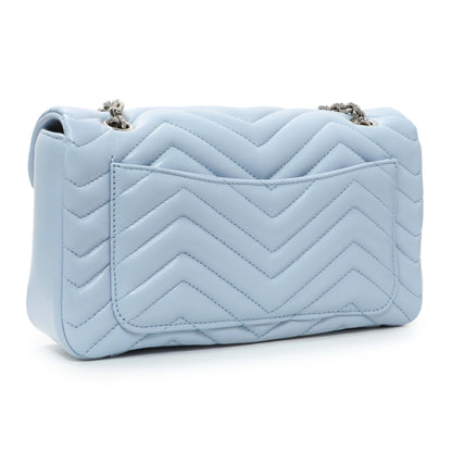 Exclusive Gucci Light Blue Calfskin Matelasse Medium GG Marmont Shoulder Bag — Side View