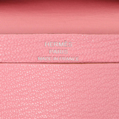 Exclusive Hermes Rose Confetti Chevre Mysore Bearn Card Holder Wallet — Top View