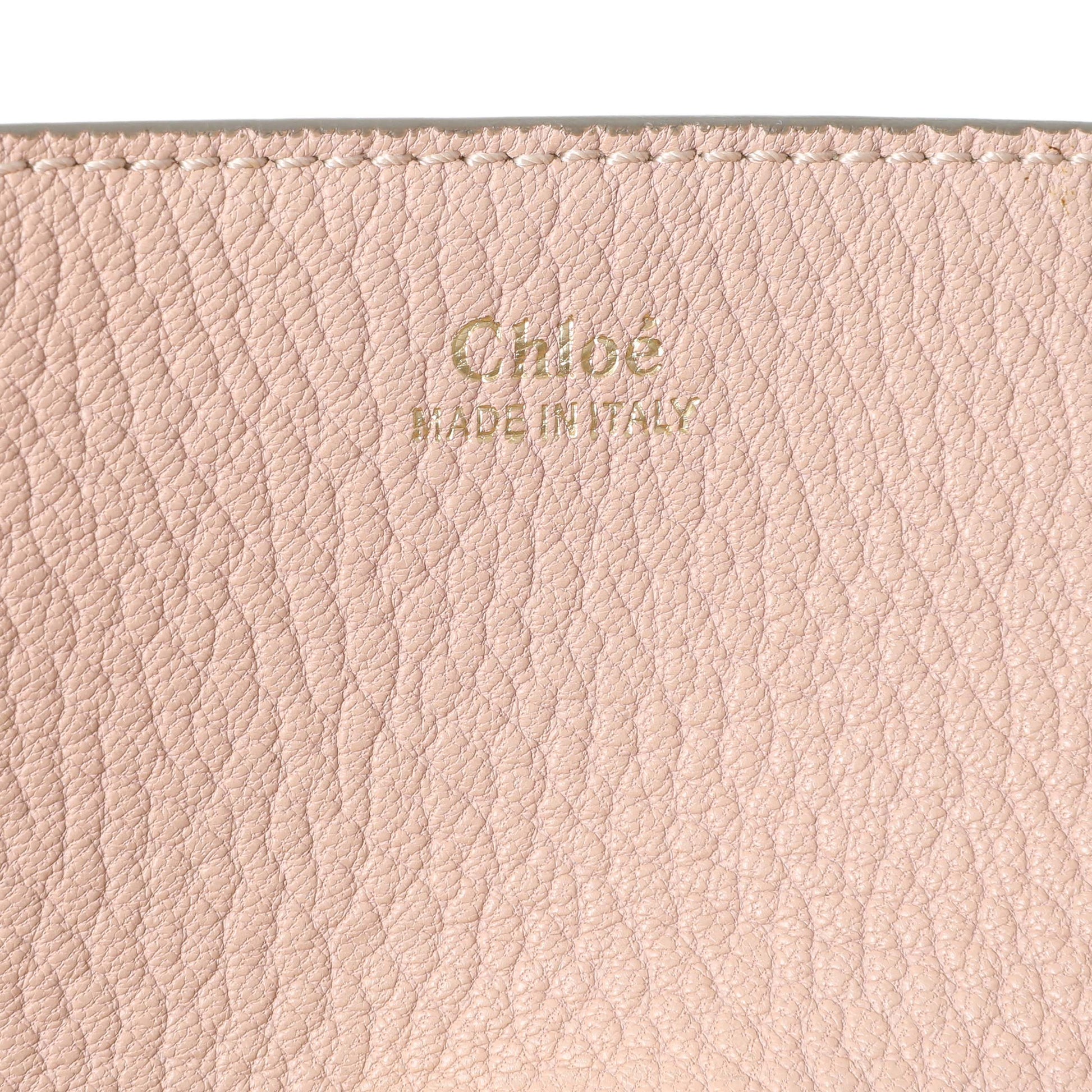 Exclusive Chloe Pink Grained Lambskin Drew Shoulder Bag — Detail View