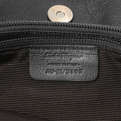 Exclusive Salvatore Ferragamo Black Calfskin Vara Tote — Lifestyle View