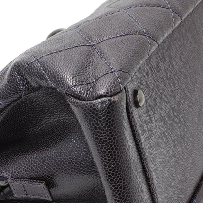 Exclusive Chanel Purple Iridescent Caviar Quilted Chic Shopping Tote — Top View