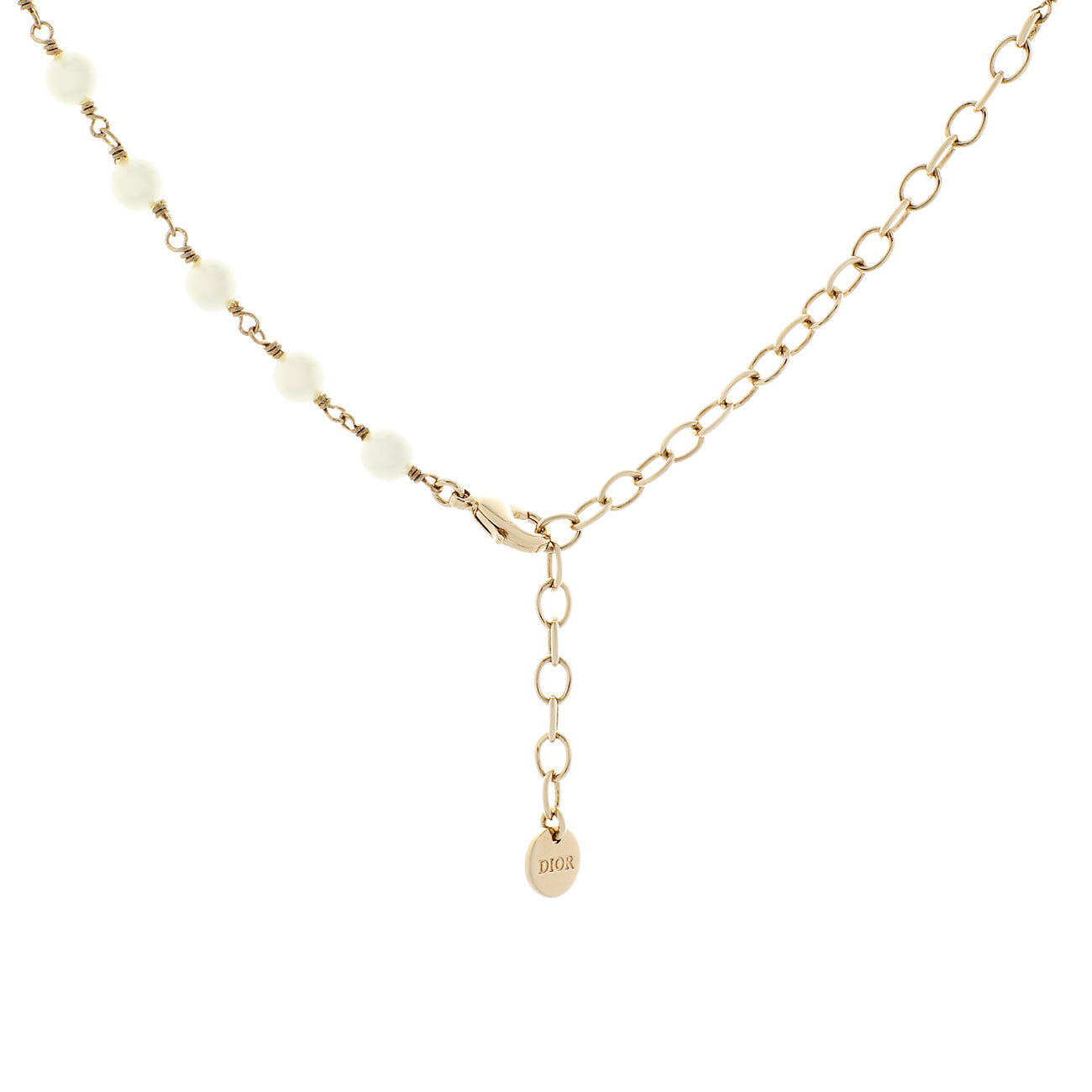 Exclusive Christian Dior Pearl Butterfly Necklace — Back View