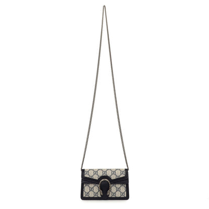 Exclusive Gucci Beige Blue GG Supreme Monogram Super Mini Dionysus — Front View