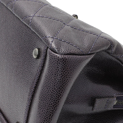 Exclusive Chanel Purple Iridescent Caviar Quilted Chic Shopping Tote — Detail View