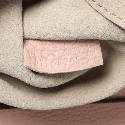 Exclusive Chloe Pink Grained Lambskin Drew Shoulder Bag — Lifestyle View