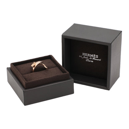 Exclusive Hermes 18K Rose Gold Kelly Gavroche Ring — Top View