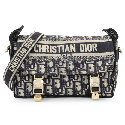 Exclusive Christian Dior Blue Oblique Small Diorcamp — Front View