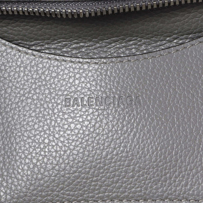 Exclusive Balenciaga Grained Grey Calfskin Neo Classic Silver Hardware Mini City — Detail View