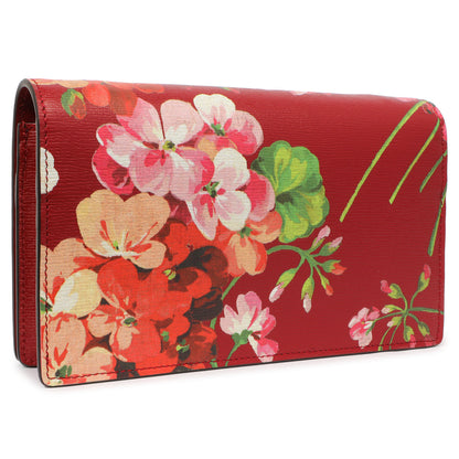 Exclusive Gucci Cherry Calfskin Blooms Print Chain Wallet — Side View