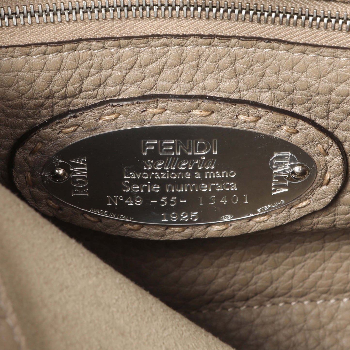Exclusive Fendi Cuoio Romano Snakeskin Selleria Mini Peekaboo Iconic Satchel — Detail View